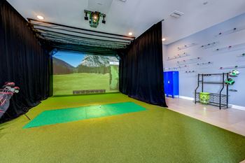 a view of the putting green from the side of the room  at Ironwood Flats, Brandon, Florida